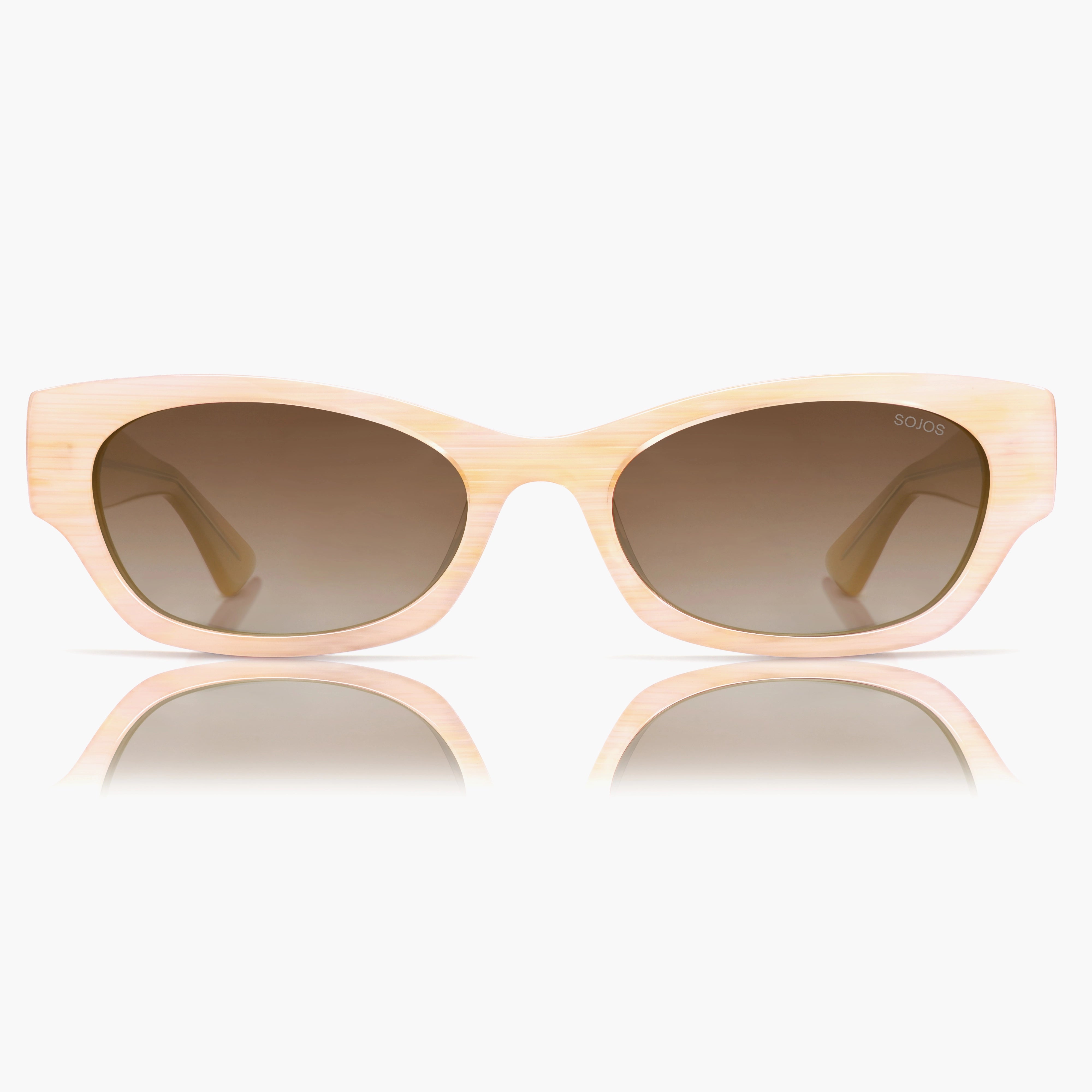 「sososo」 Retro Coral Design Polarized Acetate Women Sunnies SJ3101 Fire