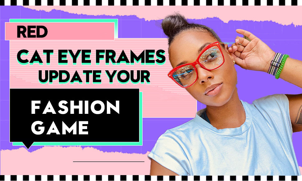 red cat eye frame
