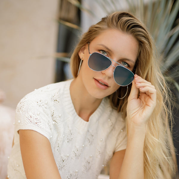 SOJOS Gafas de sol de aviador de moda para hombre y mujer, retro de metal,  marco sin montura, lentes de sol para mujer SJ1192