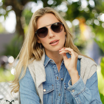 SOJOS Retro Aviator Polarized Sunglasses For Women & Men - Rectangle Frame UV400 Sunnies SJ1234