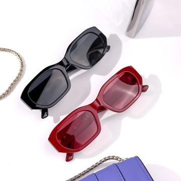 Sojos Square Retro Red Oversized Luxury Large Chunky Sunglasses / Eyewear. 61JnIqXc3UL._AC_UY300_.jpg main image 3