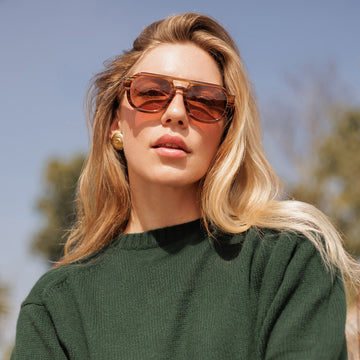 SOJOS Women\'s Gold Green Trendy Square Polarized Vintage Aviator Sunglasses Amazon.com: SOJOS Retro Polarized Aviator Sunglasses Womens  main image 3