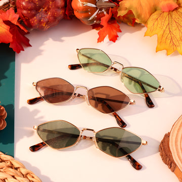 Women Retro Small Vintage Narrow Irregular Shades UV400  display picture 2