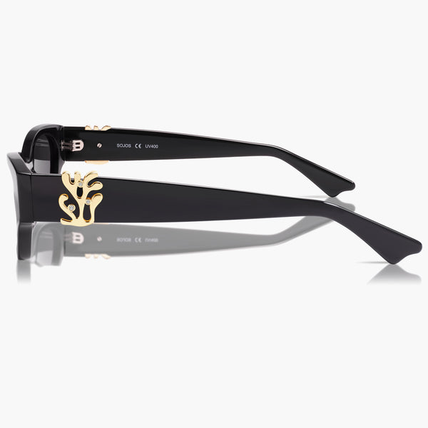 Retro Coral Design Polarized Acetate Women Sunnies SJ3101 Fire