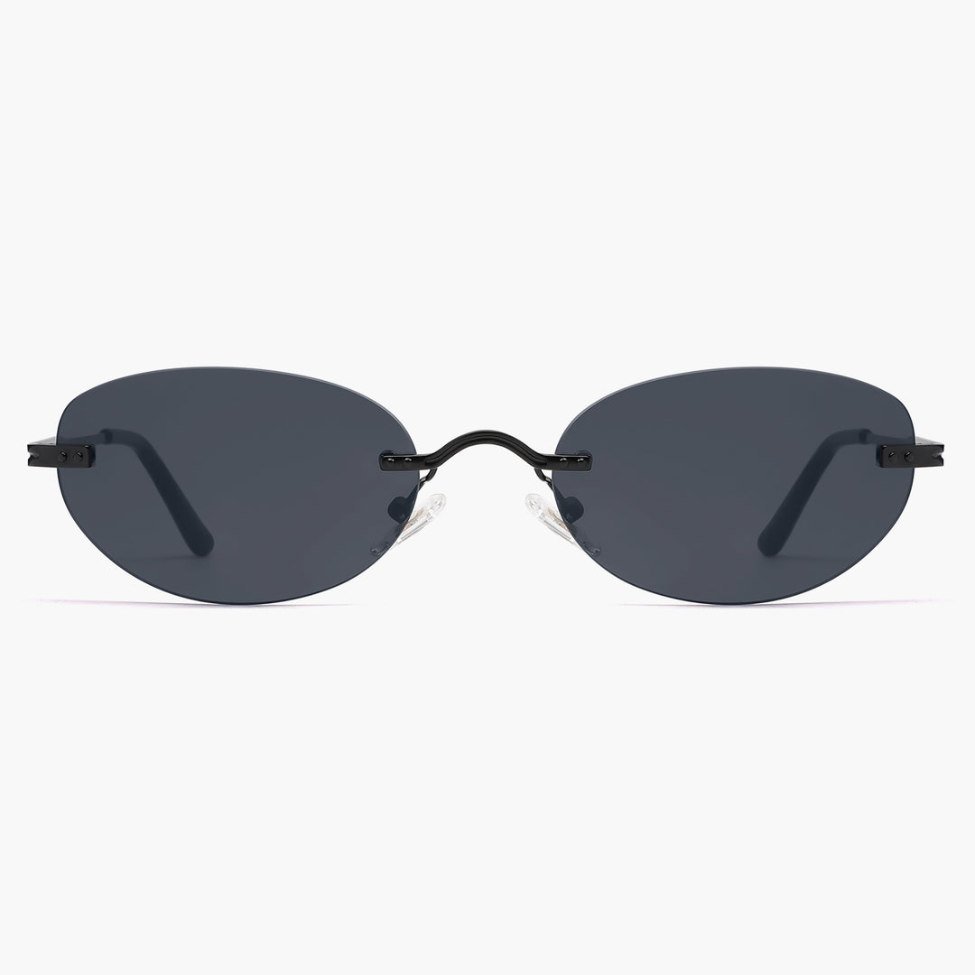 Women Trendy Rimless Retro Small Oval Sunglasses SJ1242  display picture 1