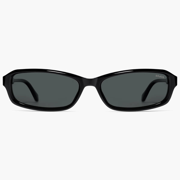Recycled Retro Rectangle Polarized Sunglasses for Women Men Narrow