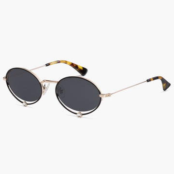 Women Trendy Rhinestone Oval Sunglasses SJ1240 Larmes  display picture 2