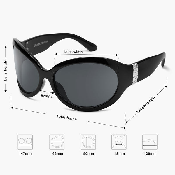 Buy SOJOS Sunglasses for Women Men Vintage Style Shades SJ2157,Black/Grey  at Amazon.in