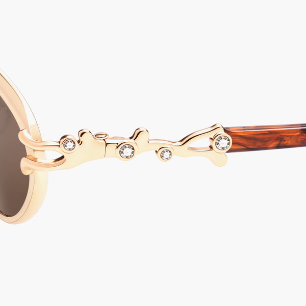 Sojos Staghorn Sunglasses SJ3103 in Gold Frame Brown Lens Buy Gold Frame Brown Lens Polygon Sunglasses for Women  main image 4