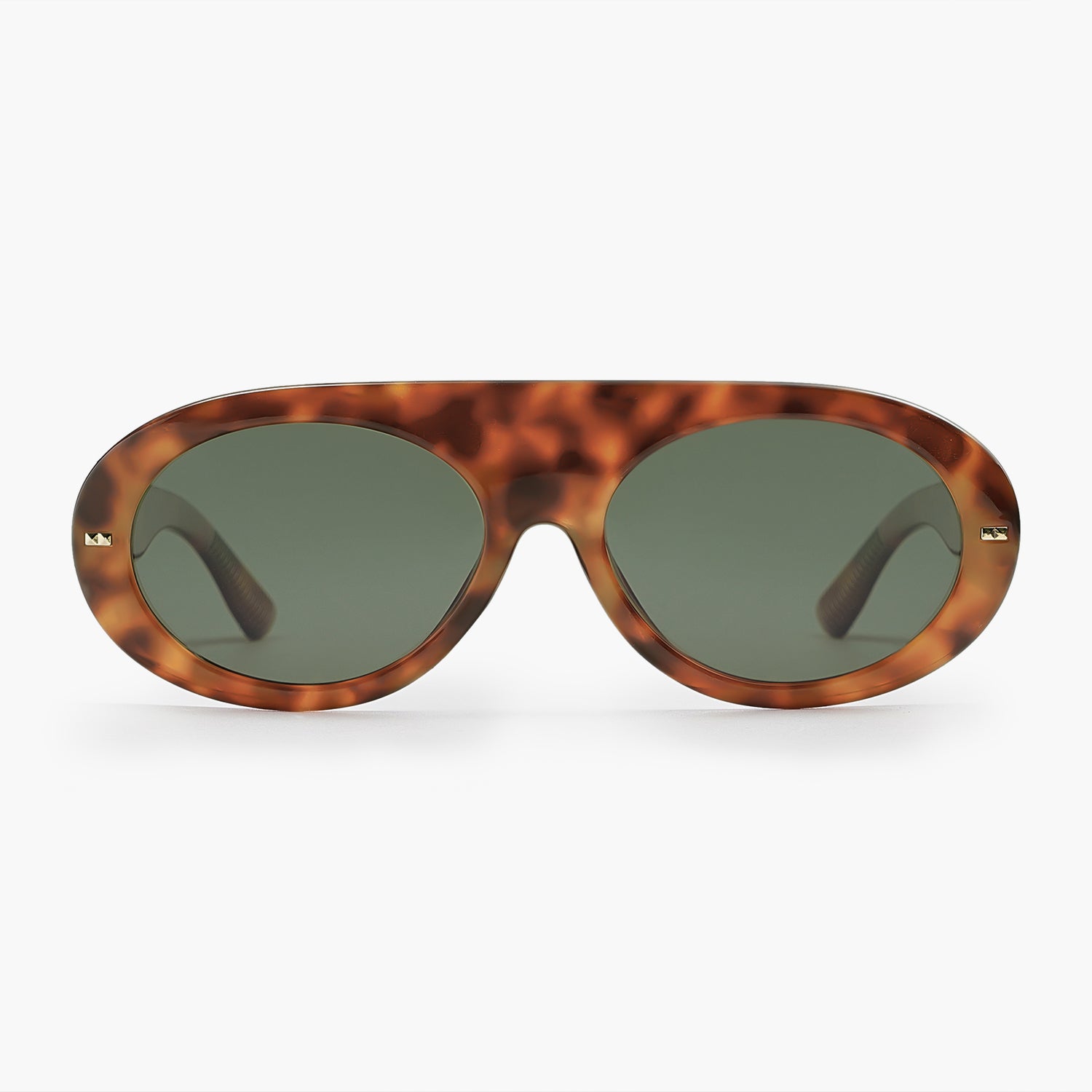 Women Men Flat Top Chunky Oval Polarized Sunglasses WISDOM  display picture 2