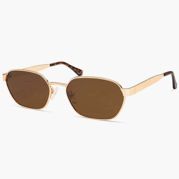Women Men Retro Hexagonal UV400 Trendy Rectangle Polarized