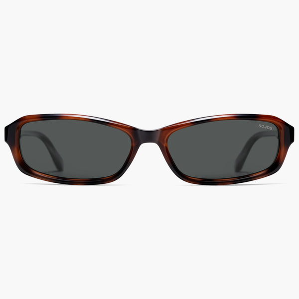 Recycled Retro Rectangle Polarized Sunglasses for Women Men Narrow
