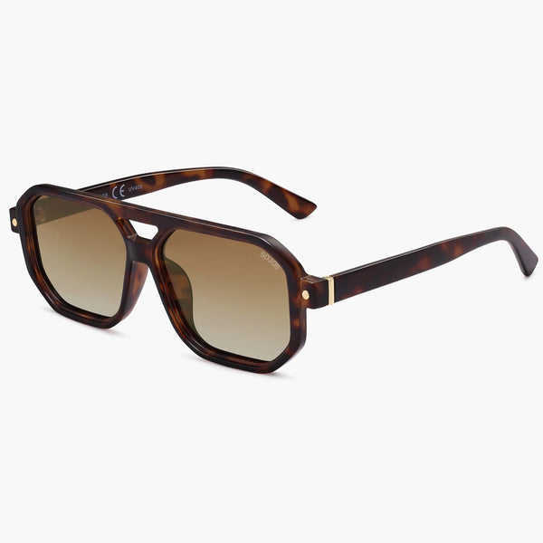 Women Men Polarized Square Aviator Sunglasses SJ2609 | SOJOS VISION