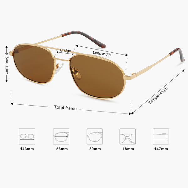 Infamous Gold Black Uni-Sex Aviator Sunglasses | Le Specs