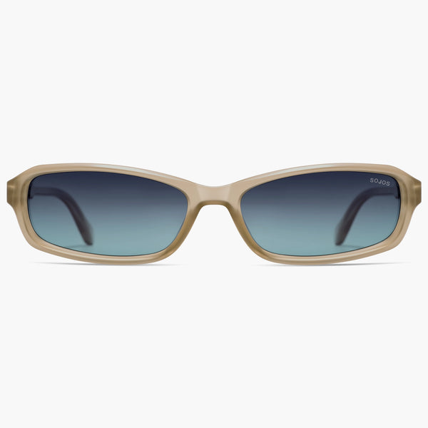 Recycled Retro Rectangle Polarized Sunglasses for Women Men Narrow