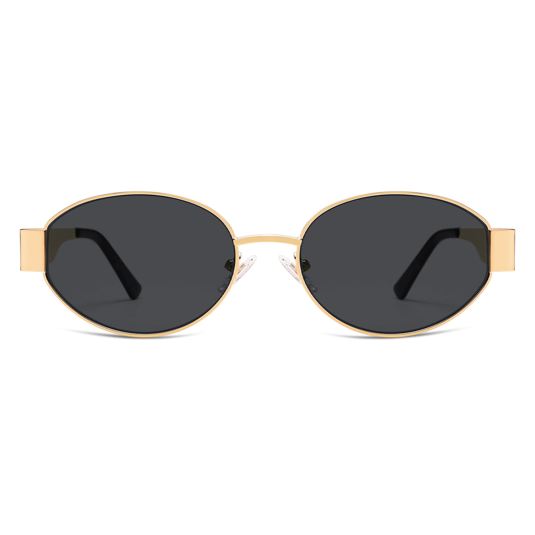Sojos Women’s Gold Wire Frame Sunglasses. UV400 60[]14-145 DUANHUI UV400 Protection Unisex Retro Oval Sunglasses, Gold  main image 2