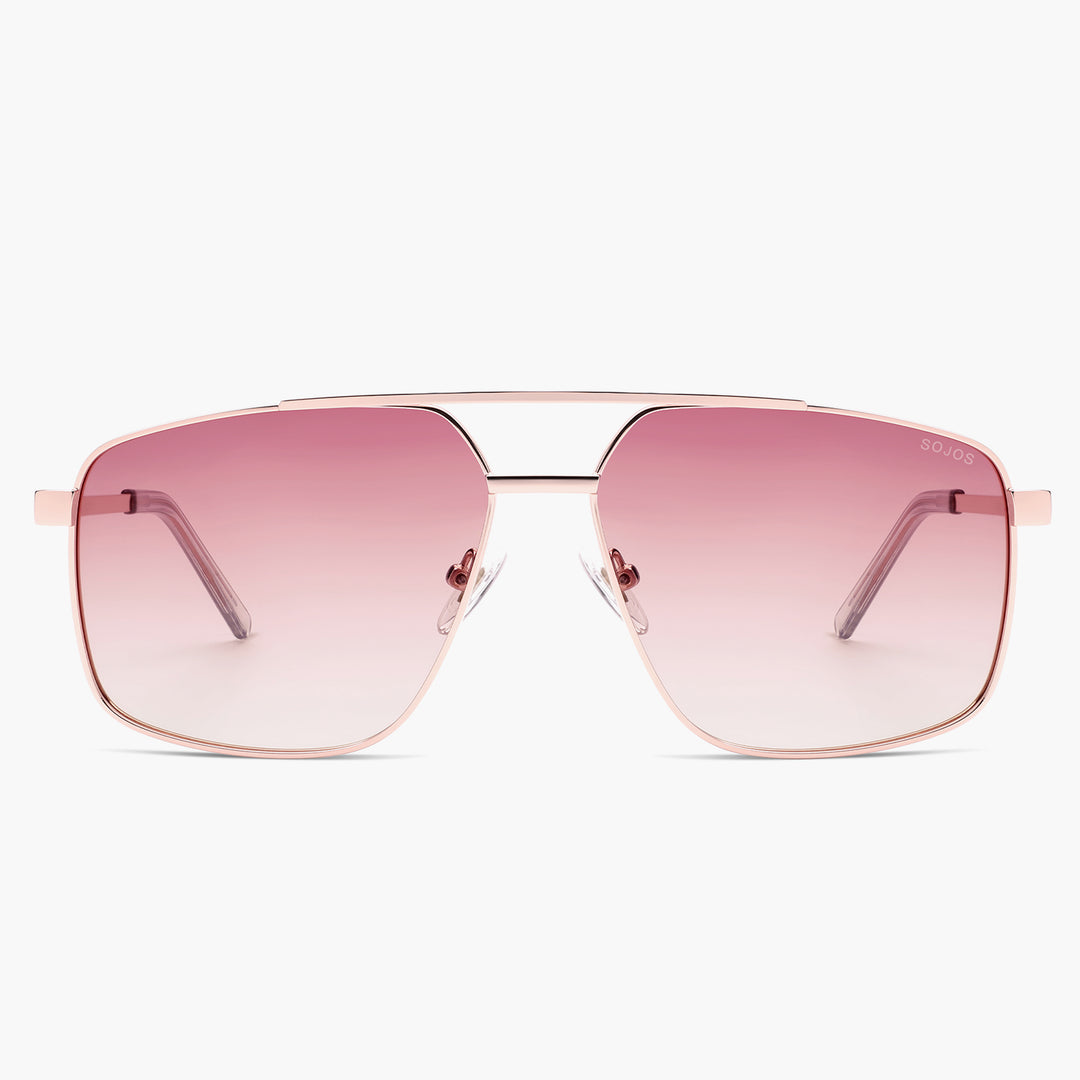 Retro Trendy Metal Aviator Sunglasses for Women SJ1283 | SOJOS VISION