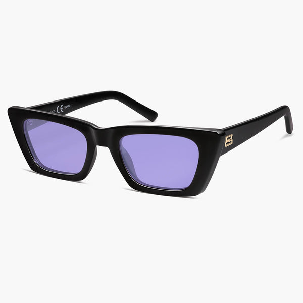Women Men Rectangle Retro Narrow Cateye Polarized Sunglasses