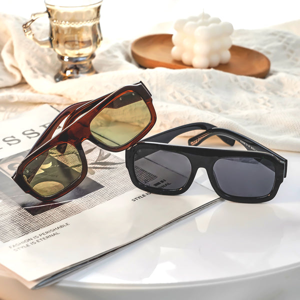 Women Men Trendy Polarized Flat Top Square Aviator  display picture 3