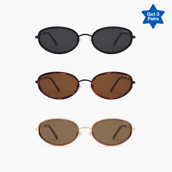 Buy Trendy Oval Polarized Sunglasses for Women 80s 90s Chic Retro