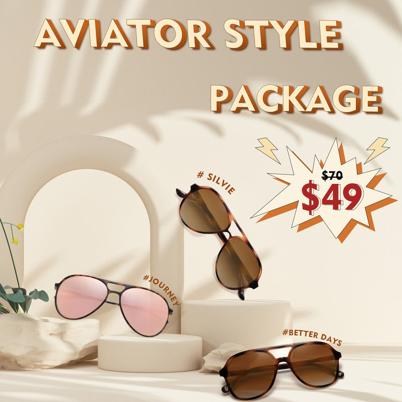 Aviator Sunglasses Package