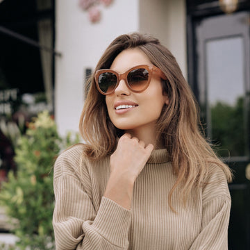 Buy Tortoise Frame Gradient Brown Lens Cat Eye Sunglasses  display picture 3