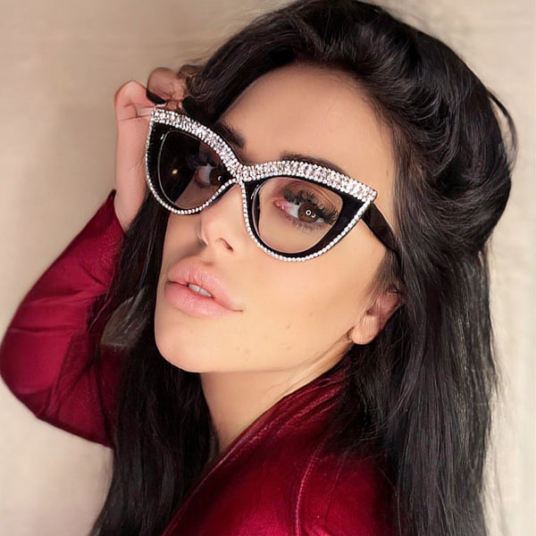 Fashion Model Wearing SOJOS Trendy Eyeglasses