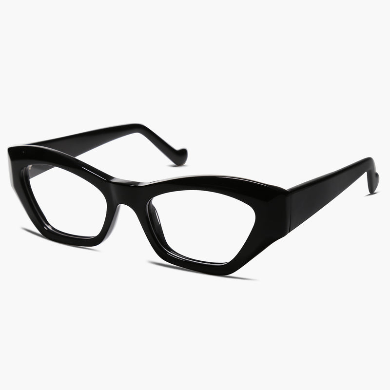 SOJOS Polygon Black Eyeglasses