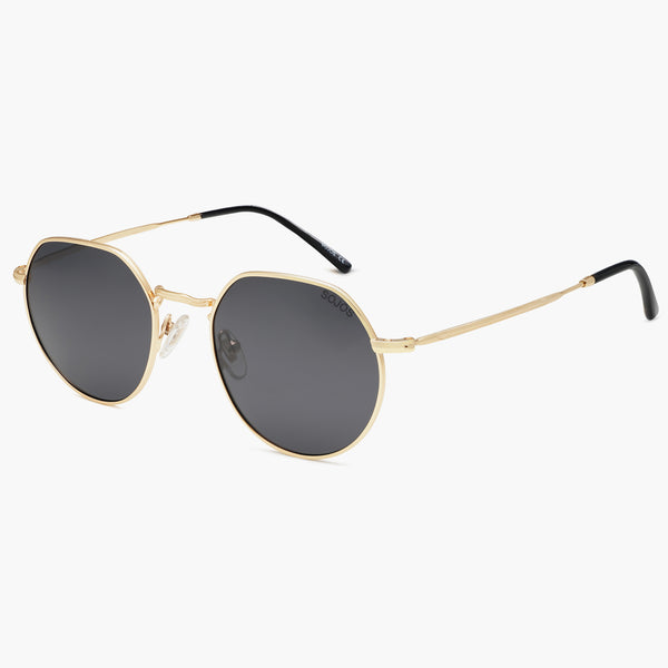 Gold Round Sunglasses - Black