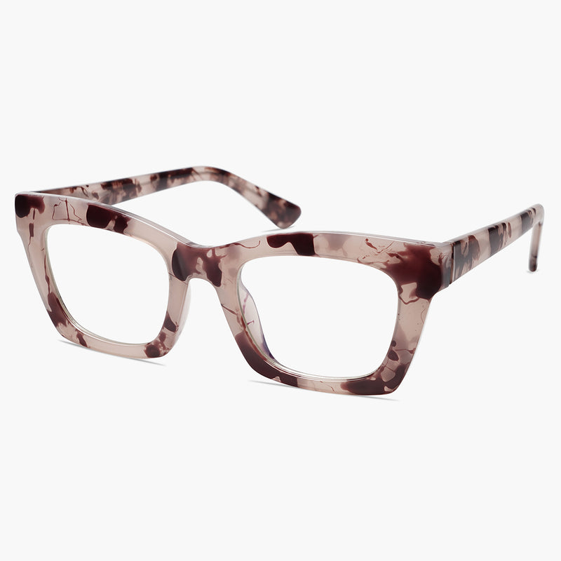 Square Pink Tortoise TR90 Eyeglasses