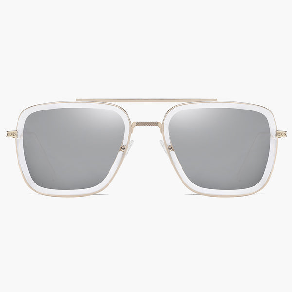 SOJOS Gafas de sol de aviador de moda para hombre y mujer, retro de metal,  marco sin montura, lentes de sol para mujer SJ1192