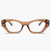 SOJOS Polygon Clear Brown Eyeglasses