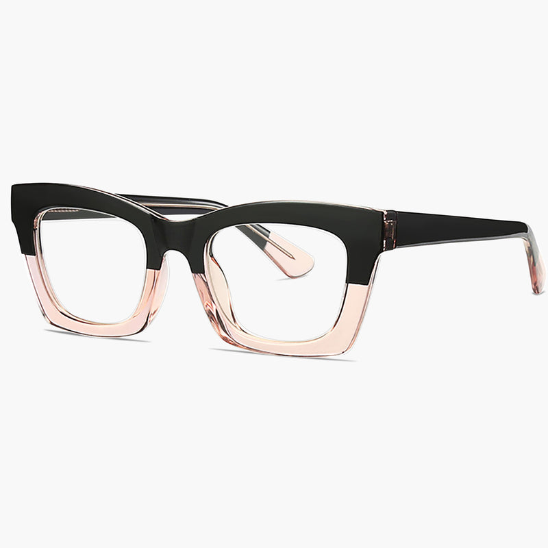 Square Black & Pink TR90 Eyeglasses