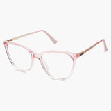 SOJOS Cat Eye Transparent Pink Glasses 