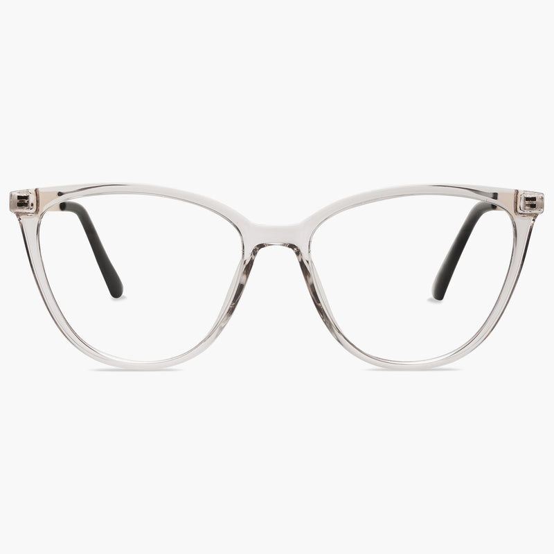 SOJOS Cat Eye Transparent Grey Glasses 