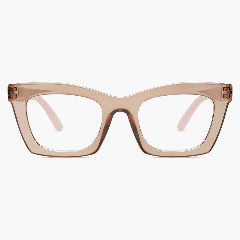 Square Transparent Brown TR90 Eyeglasses