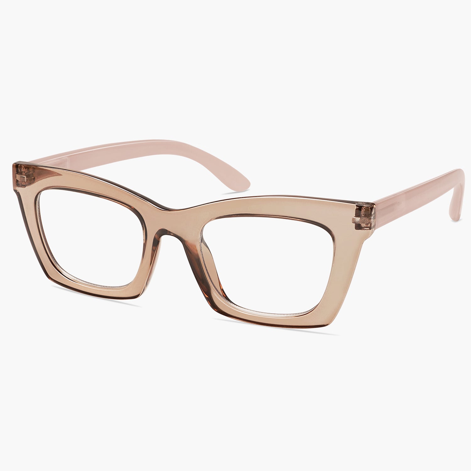Square Transparent Brown TR90 Eyeglasses