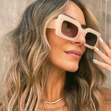 Silhouette Women\'s Beige Square Sunglasses with Gradient Brown Lenses Dora Two 3199 | Silhouette® Shop [US] main image 3