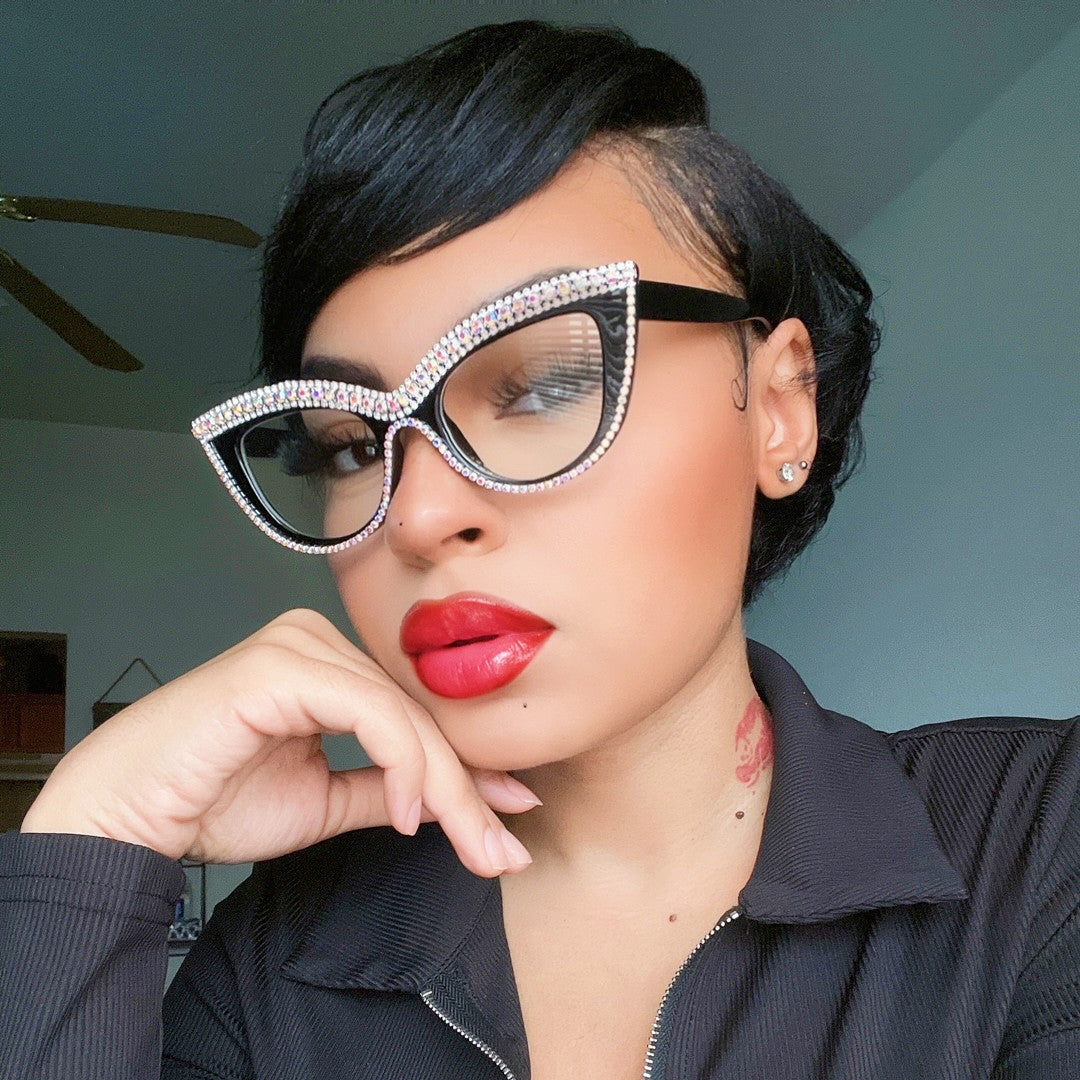 Women Wearing Blue Light Glasses at Home