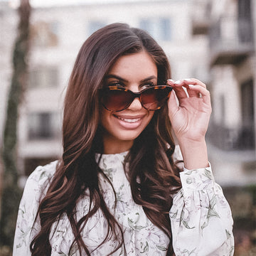 Buy Tortoise Cat Eye Sunglasses for Women | Aimee | SOJOS display picture 3