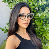 Beautiful Women Wearing Shiny Eyeglasses Outdoor