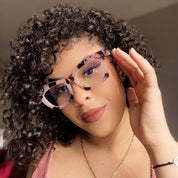 Square Pink Tortoise TR90 Eyeglasses