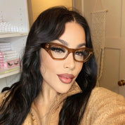 SOJOS Polygon Clear Brown Eyeglasses